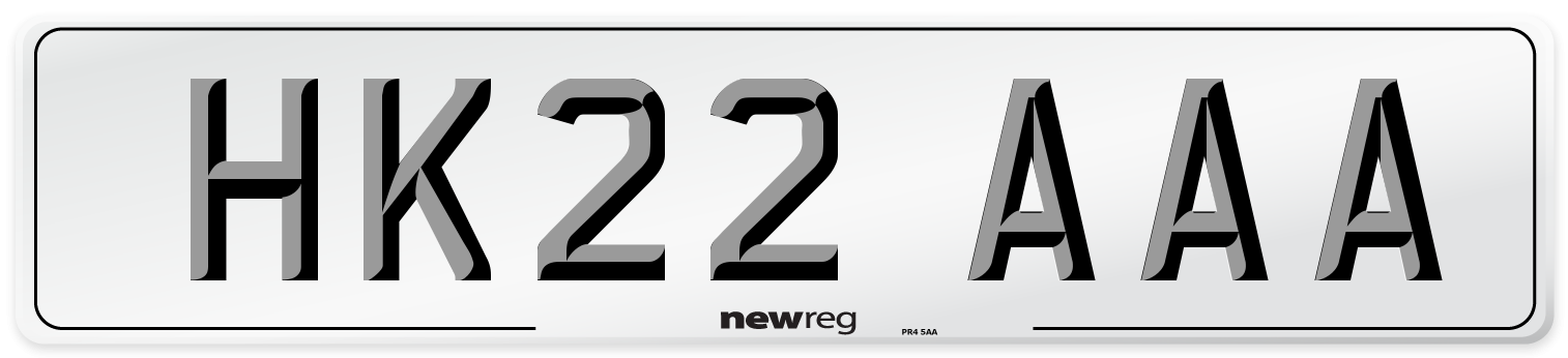 HK22 AAA Number Plate from New Reg
